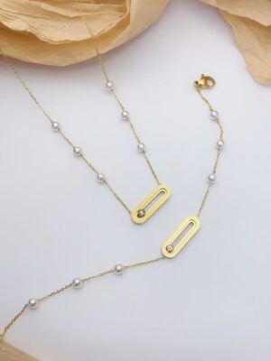 Collier et gourmette en acier